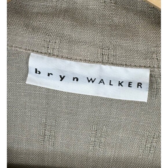 Bryn Walker 100% linen lagen look button top olive sz M - Picture 4 of 10